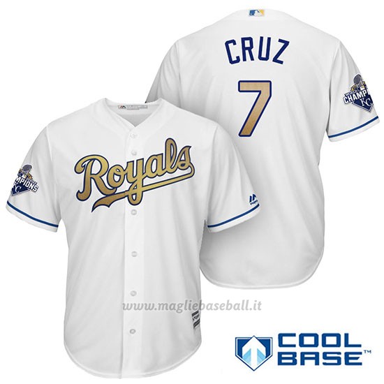 Maglia Baseball Uomo Kansas City Royals Campione 7 Tony Cruz Coolbase Ors
